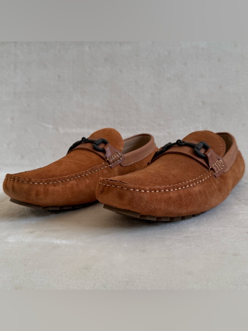 Kenneth Cole Reaction “Wake Up” Brown Suede Driver Loafers